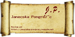 Janecska Pongrác névjegykártya